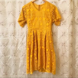NEW! Metisu Yellow Lace Overlay Minidress